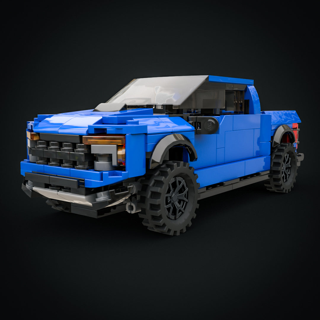 ford f 150 raptor pickup, blue