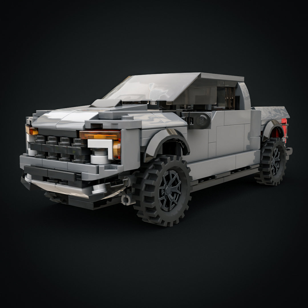 ford f 150 raptor pickup, grey