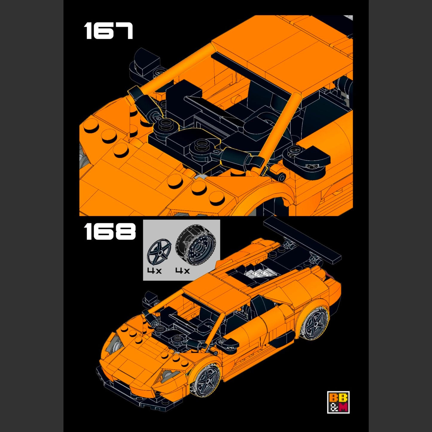 Inspired by Lamborghini Murcielago SV (instructions Color Bundle)