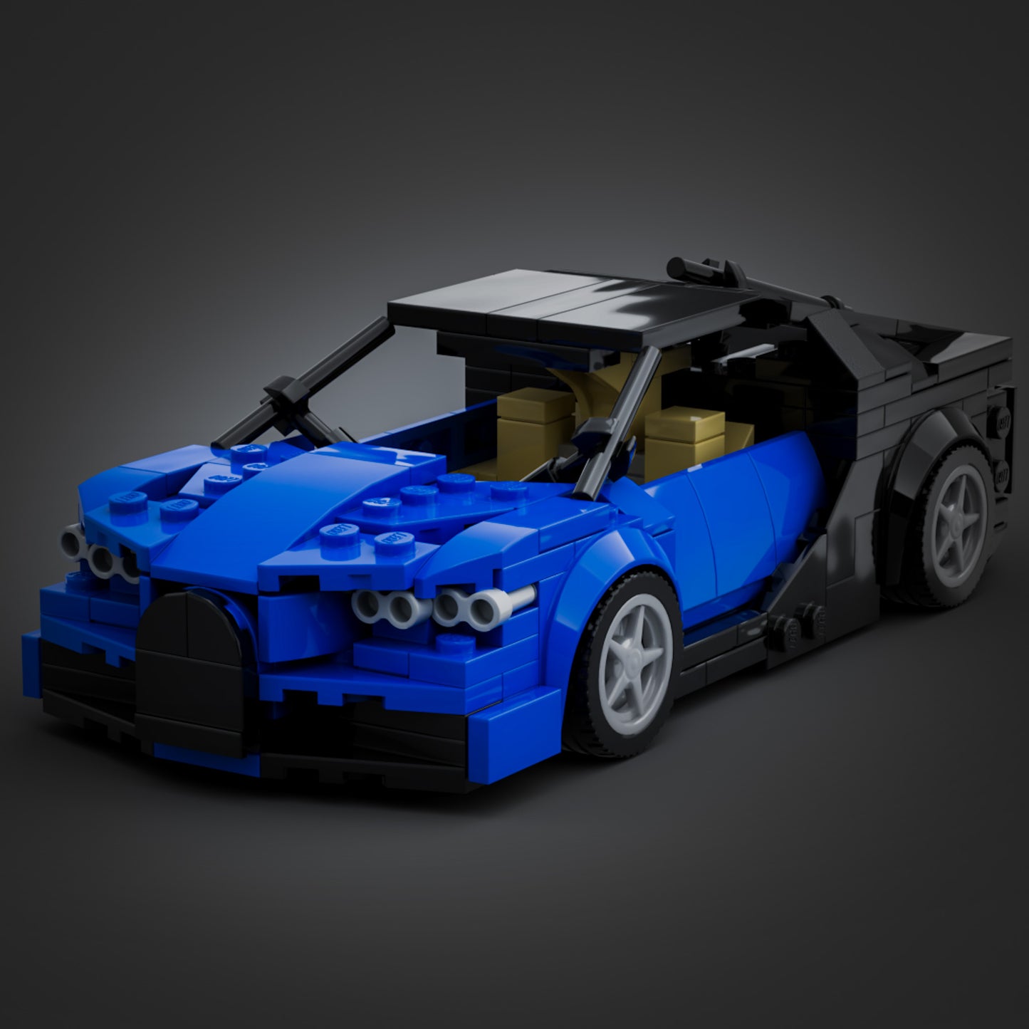 Inspired by Bugatti Chiron - Blue & Black (Kit)